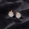 Elegant 0.60 Cts Round Brilliant F/VS1 Diamonds Stud Earrings In 18K Yellow Gold