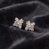 0.77 Carats Round Brilliant F/VS1 Diamonds Floral Stud Earrings 18K Yellow Gold