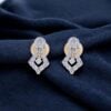 Gorgeous 0.88 Cts Round Brilliant F/VS1 Diamonds Stud Earrings 14K Yellow Gold