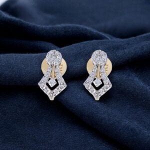 Gorgeous 0.88 Cts Round Brilliant F/VS1 Diamonds Stud Earrings 14K Yellow Gold
