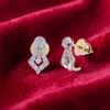 Gorgeous 0.88 Cts Round Brilliant F/VS1 Diamonds Stud Earrings 14K Yellow Gold