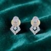 Gorgeous 0.88 Cts Round Brilliant F/VS1 Diamonds Stud Earrings 14K Yellow Gold