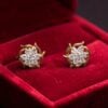 Stunning 0.75 Cts Round Brilliant F/VS1 Diamonds Stud Earrings 14K Yellow Gold