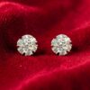 E-232 (13) 2.38 Carats Round Brilliant F/VS1 Diamonds Cluster Stud Earrings 18K White Gold