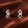 Stunning 0.30 Cts Round Brilliant F/VS1 Diamonds Infinity Stud Earrings 18K Gold