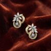 E-239 (16) Pave 2.26 Cts Marquise Round Baguette Shape Diamonds Stud Earrings In 14K Gold