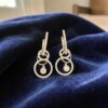 Beautiful 1.25 Cts Round Brilliant F/VS1 Diamonds Dangle Earrings 18K White Gold