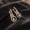 Beautiful 1.25 Cts Round Brilliant F/VS1 Diamonds Dangle Earrings 18K White Gold