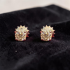 GIA Certified 1/2 Carats Round Brilliant D/VVS1 Diamonds Stud Earrings 18K Gold