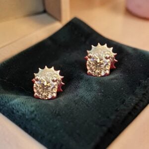 GIA Certified 1/2 Carats Round Brilliant D/VVS1 Diamonds Stud Earrings 18K Gold