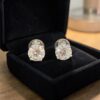 E-253 (21) GIA Certified 4 Cts Round Brilliant D/VS1 Diamonds Stud Earrings 18K White Gold