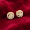 E-254 (17) GIA Certified 2.10 Cts Round Brilliant F/VS1 Diamonds Stud Earrings In 14K Gold