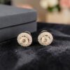 E-254-W (28) GIA Certified 2 Cts Round Brilliant F/VS1 Diamonds Halo Stud Earrings 18K Gold