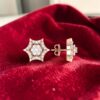 Classy 0.78 Cts Round Brilliant F/VS1 Diamonds Star Stud Earrings 14K Rose Gold
