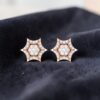 Classy 0.78 Cts Round Brilliant F/VS1 Diamonds Star Stud Earrings 14K Rose Gold