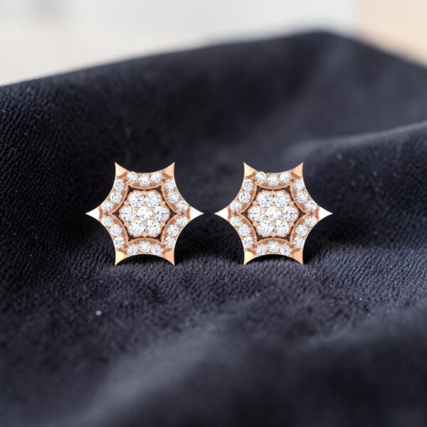 Classy 0.78 Cts Round Brilliant F/VS1 Diamonds Star Stud Earrings 14K Rose Gold