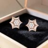 Classy 0.78 Cts Round Brilliant F/VS1 Diamonds Star Stud Earrings 14K Rose Gold