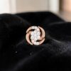 Beautiful 0.60 Cts Round Brilliant F/VS1 Diamonds Swirl Stud Earrings 14K Gold