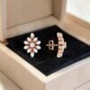 0.66 Cts Round Brilliant F/VS1 Diamonds Screw Back Stud Earrings 14K Rose Gold