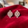 0.66 Cts Round Brilliant F/VS1 Diamonds Screw Back Stud Earrings 14K Rose Gold