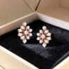 0.66 Cts Round Brilliant F/VS1 Diamonds Screw Back Stud Earrings 14K Rose Gold