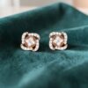 E-262 (7) Stunning 0.84 Cts Round Brilliant F/VS1 Diamonds Stud Earrings In 14K Rose Gold