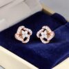 E-262 (8) Stunning 0.84 Cts Round Brilliant F/VS1 Diamonds Stud Earrings In 14K Rose Gold