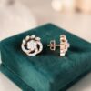 Classic 0.90 Cts Round Brilliant F/VS1 Diamonds Stud Earrings In 14K Rose Gold