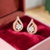 Gorgeous 0.62 Cts Round Brilliant F/VS1 Diamonds Stud Earrings In 14K Rose Gold