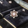Exquisite 0.65 Cts Round Brilliant F/VS1 Diamonds Floral Stud Earrings 14K Gold