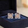 Beautiful 0.66 Cts Round Brilliant F/VS1 Diamonds Stud Earrings In 14K Rose Gold
