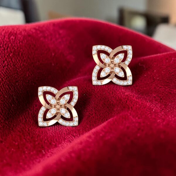 Beautiful 0.66 Cts Round Brilliant F/VS1 Diamonds Stud Earrings In 14K Rose Gold