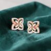 Beautiful 0.66 Cts Round Brilliant F/VS1 Diamonds Stud Earrings In 14K Rose Gold