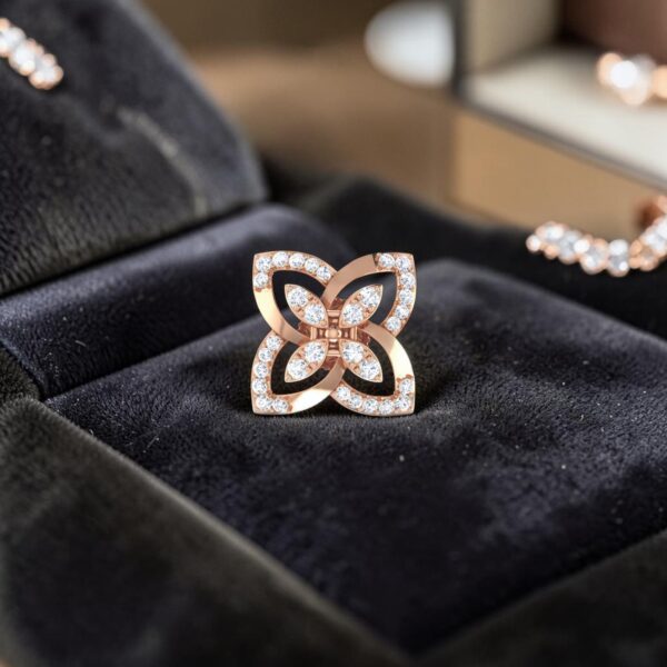 Beautiful 0.66 Cts Round Brilliant F/VS1 Diamonds Stud Earrings In 14K Rose Gold
