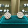 E-273 (15) Pave 0.90 Cts Round Brilliant F/VS1 Diamonds Channel Set Stud Earrings 14K Gold