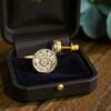 E-273 (19) Pave 0.90 Cts Round Brilliant F/VS1 Diamonds Channel Set Stud Earrings 14K Gold