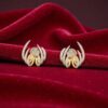 1.96 Cts Round Marquise Princess Shape F/VS1 Diamonds Stud Earrings In 14K Gold