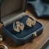 1.96 Cts Round Marquise Princess Shape F/VS1 Diamonds Stud Earrings In 14K Gold