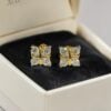 1.60 Cts 20 Pointer Round Brilliant F/VS1 Diamonds Stud Earrings 14K Yellow Gold