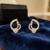 Pave 1.36 Cts Round Brilliant F/VS1 Diamonds Clip-On Hoop Earrings In 14K Gold