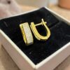 Pave 1.20 Cts Princess Shape F/VS1 Diamonds Invisible Set Hoop Earrings 18K Gold