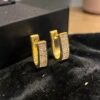 Pave 1.20 Cts Princess Shape F/VS1 Diamonds Invisible Set Hoop Earrings 18K Gold
