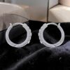 E-282 (7) 0.26 Cts Round Brilliant F/VS1 Diamonds Clip-On Hoop Earrings In 18K White Gold