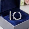 E-282 (8) 0.26 Cts Round Brilliant F/VS1 Diamonds Clip-On Hoop Earrings In 18K White Gold