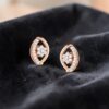 Beautiful 1/2 Cts Round Brilliant F/VS1 Diamonds Stud Earrings In 14K Rose Gold