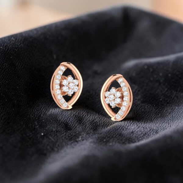 Beautiful 1/2 Cts Round Brilliant F/VS1 Diamonds Stud Earrings In 14K Rose Gold