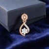Classy 0.68 Cts Round Brilliant F/VS1 Diamonds Dangle Earrings In 14K Rose Gold