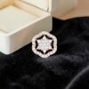 Pave 0.90 Cts Round Brilliant F/VS1 Diamonds Halo Stud Earrings In 14K Rose Gold