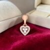1.10 Cts Round Brilliant F/VS1 Diamonds Heart Dangle Earrings In 14K Rose Gold