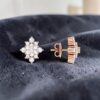 Gorgeous 1.20 Cts Round Brilliant F/VS1 Diamonds Stud Earrings In 14K Rose Gold